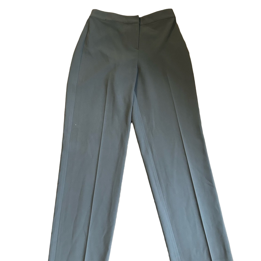 St. John Gray Tailored Trousers Straight-Leg Sz 8 made in USA as is ( hole )